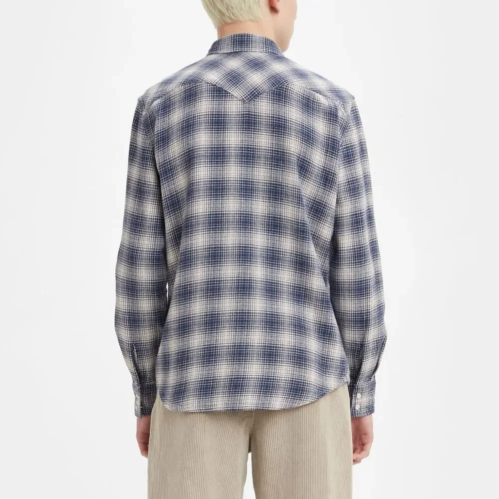 NWT Levi’s Men's Heavyweight Classic Western Shirt Blue Plaid Size Small